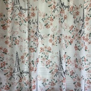Floral Eiffel Tower Shower Curtain